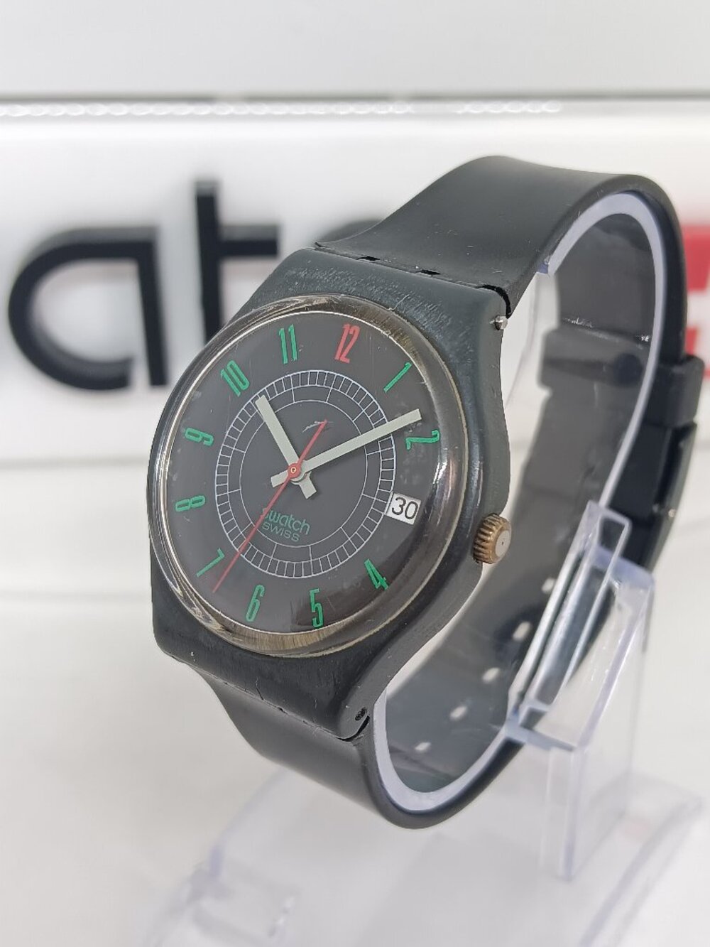 VINTAGE 1986 Swatch GA400 "Ritz" Unisex 34mm Swiss Watch NEW BATTERY